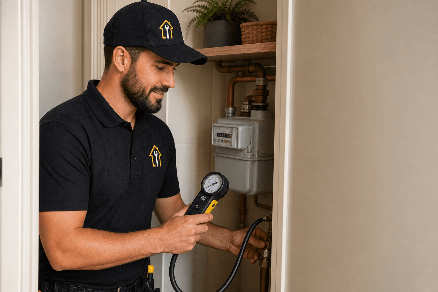 City Pro Fix gas engineer inspecting domestic equipment